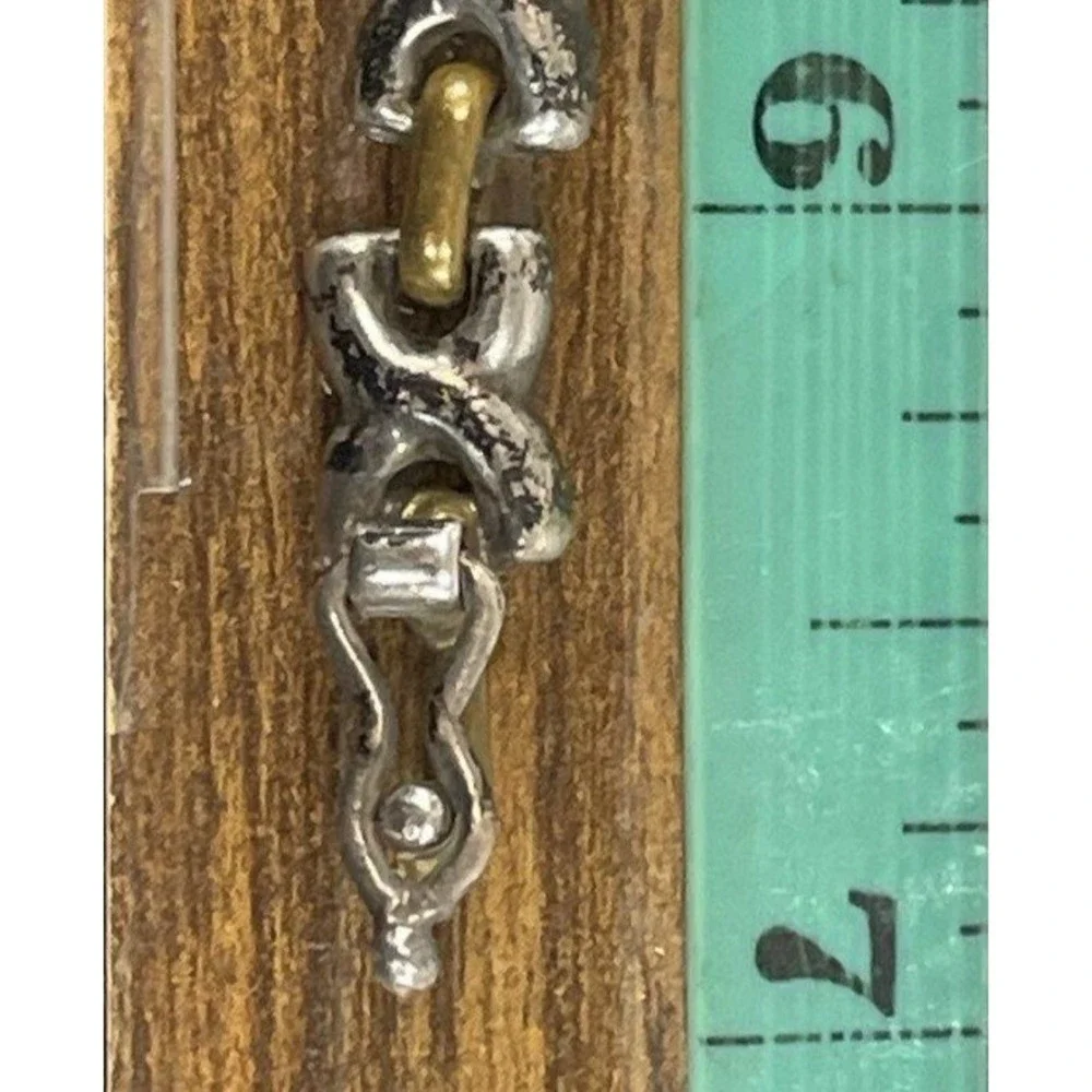 Taxco Mexico 925 Sterling Silver Two Tone X Link Bracelet Vintage 7.25 Inch - Picture 4 of 5